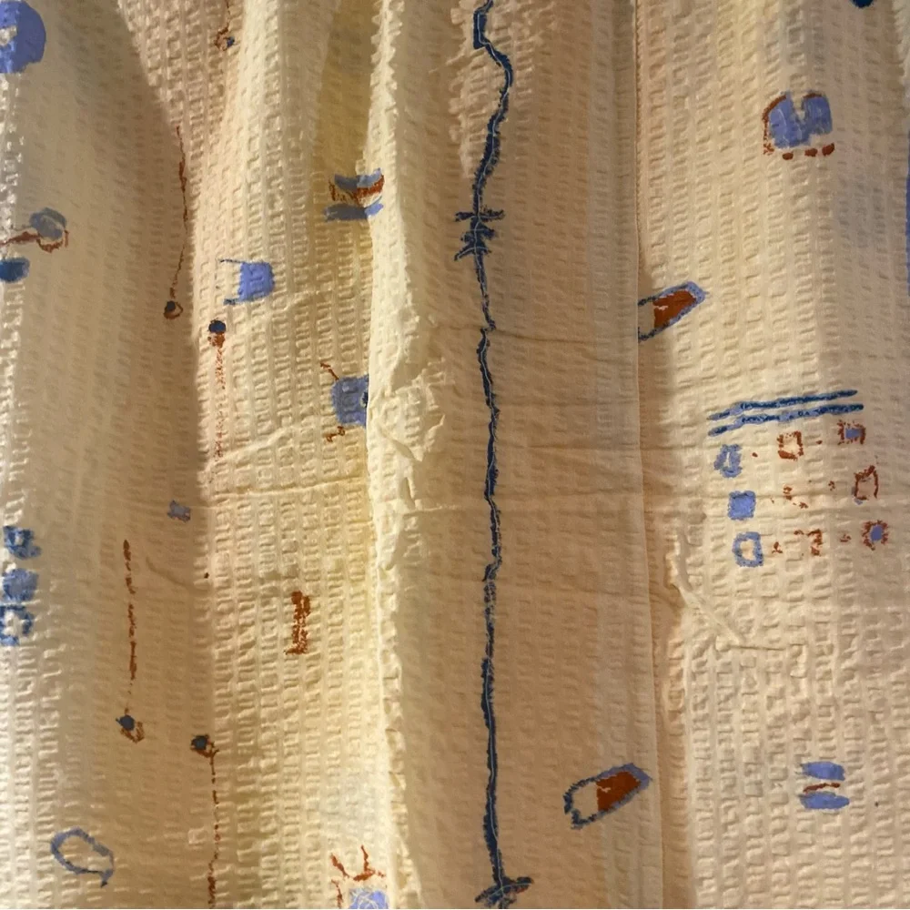 Vintage Yellow & Blue Duvet Cover & Set Of 2 Pillow Shams